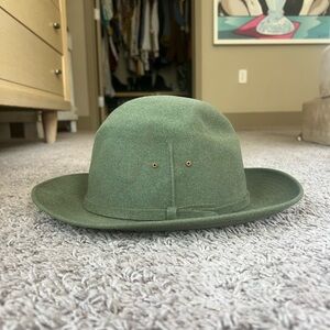 Vintage Borsalino Felt Olive Green Hat Size Small